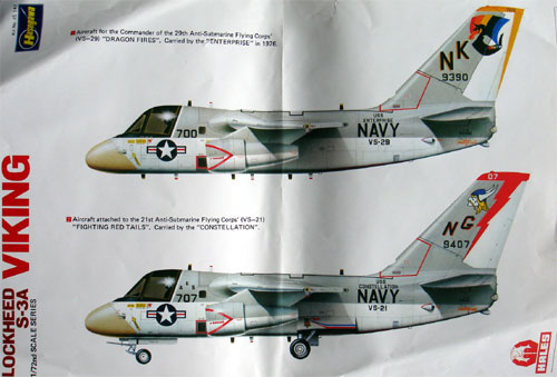 Navy ASW Aircraft Print Scale Decals 1/72 LOCKHEED S-3 VIKING U.S